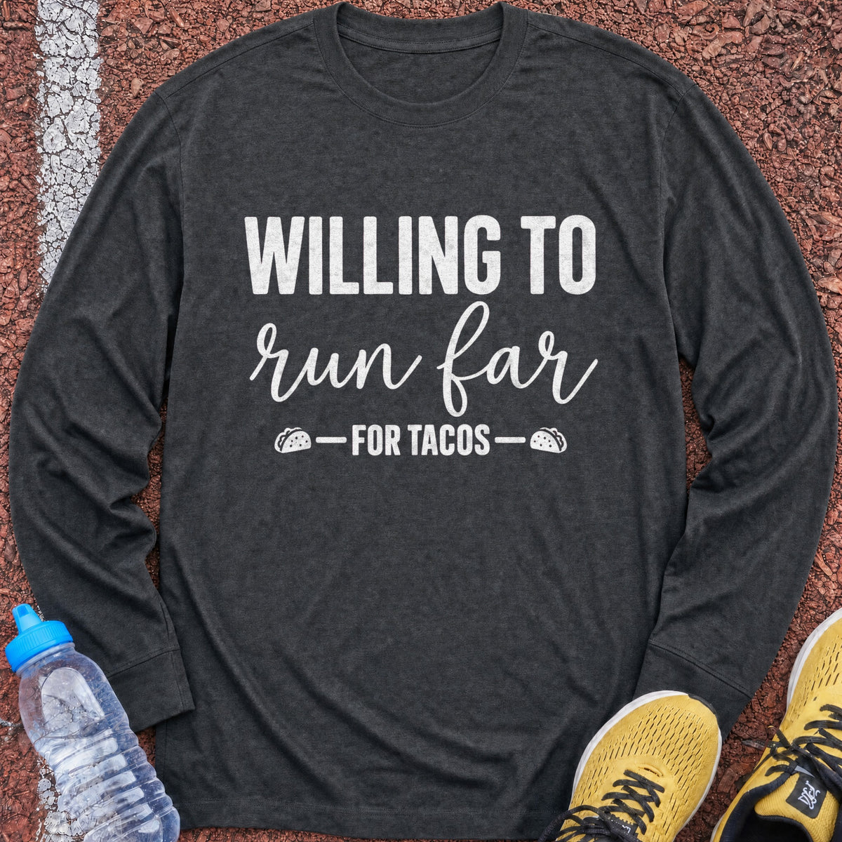 Run Far for Tacos Long Sleeve - Dark Heather