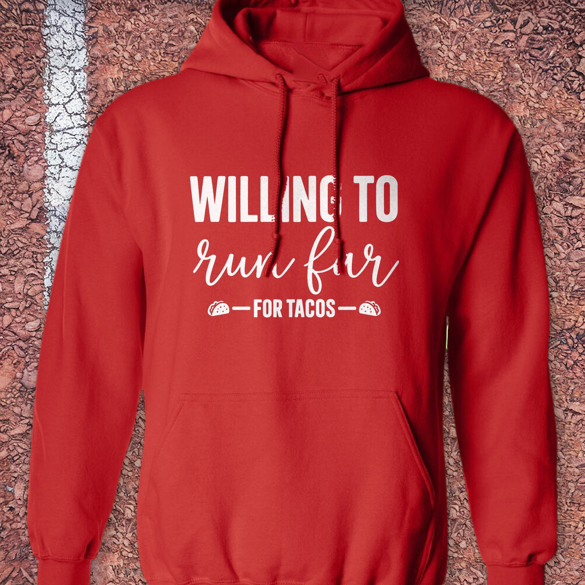 Run Far for Tacos Hoodie - Red