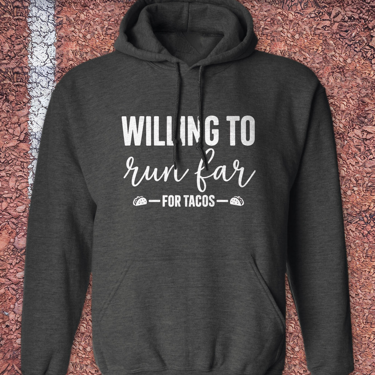 Run Far for Tacos Hoodie - Dark Heather