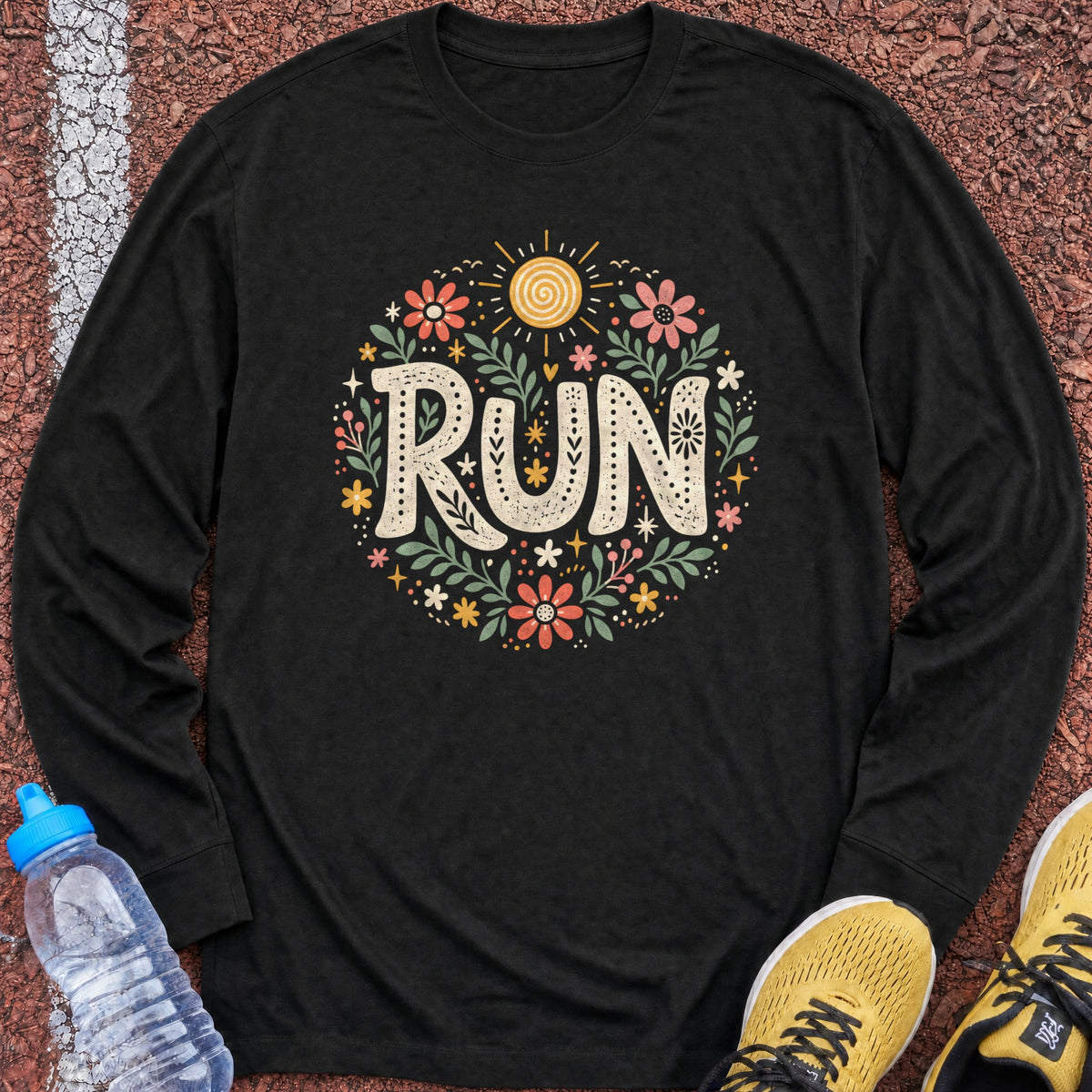 Run Floral Long Sleeve - Black