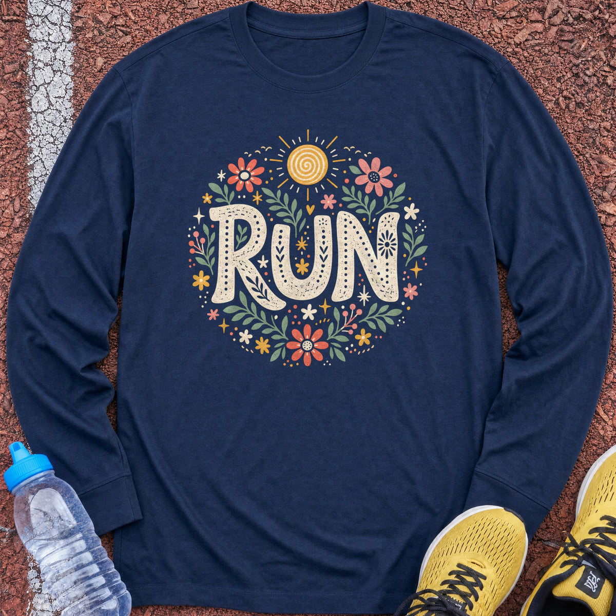 Run Floral Long Sleeve - Navy