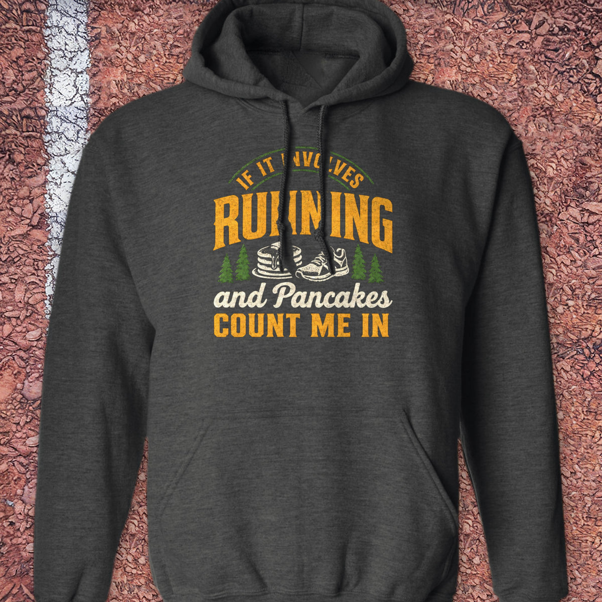 Running and Pancakes Hoodie - Dark Heather