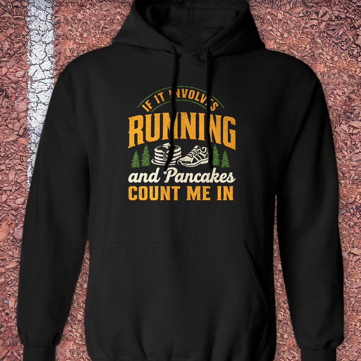 Running and Pancakes Hoodie - Black