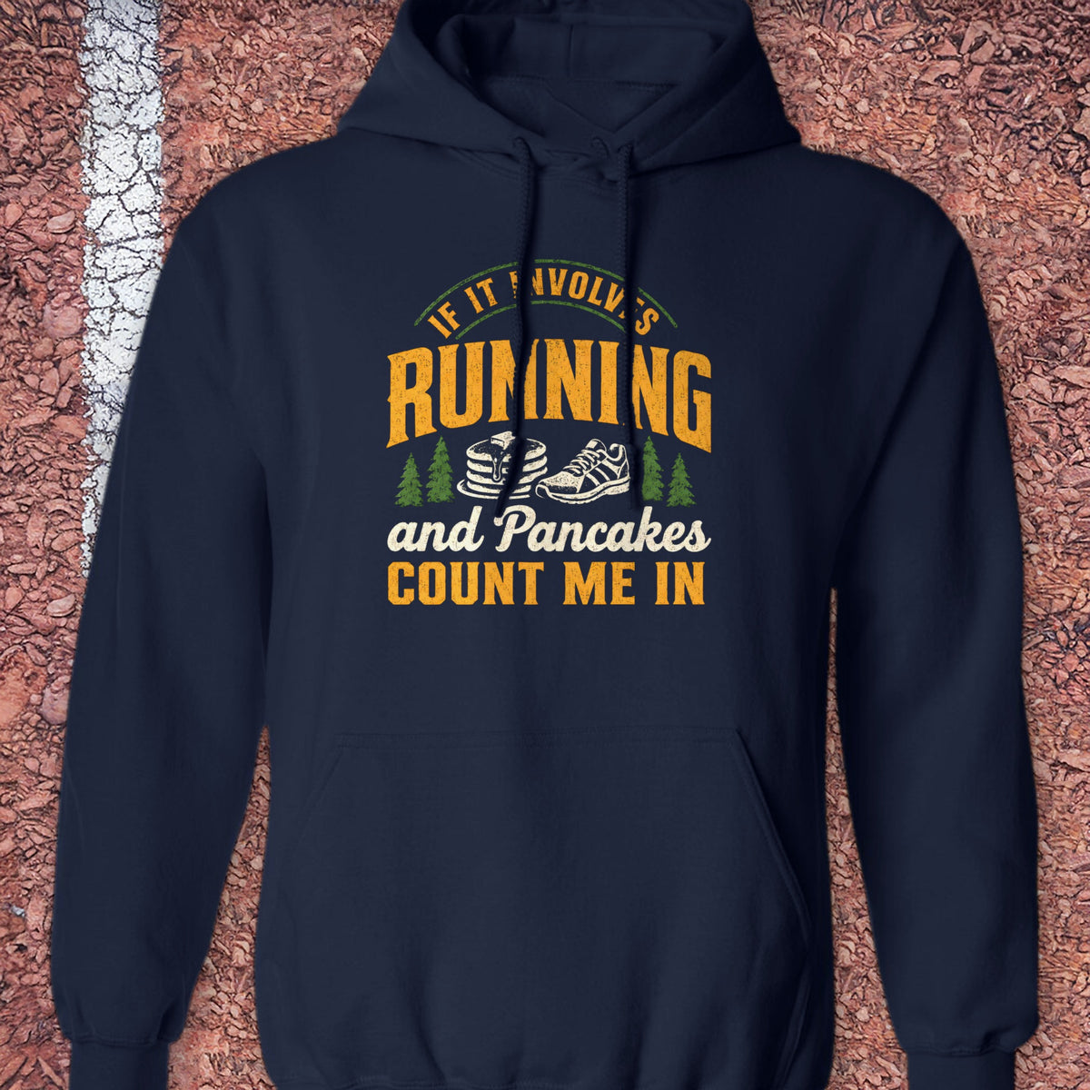 Running and Pancakes Hoodie - Navy