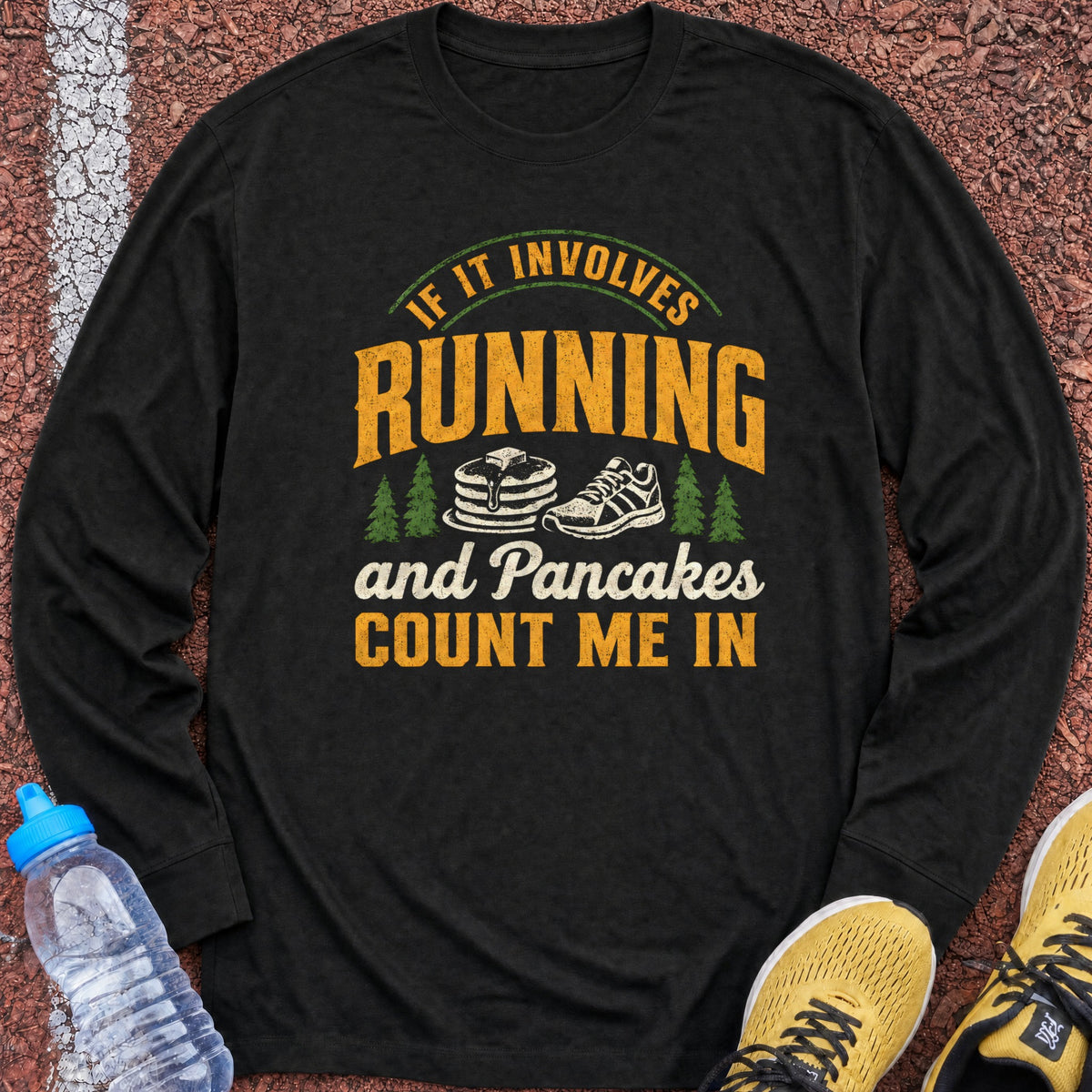 Running and Pancakes Long Sleeve - Black