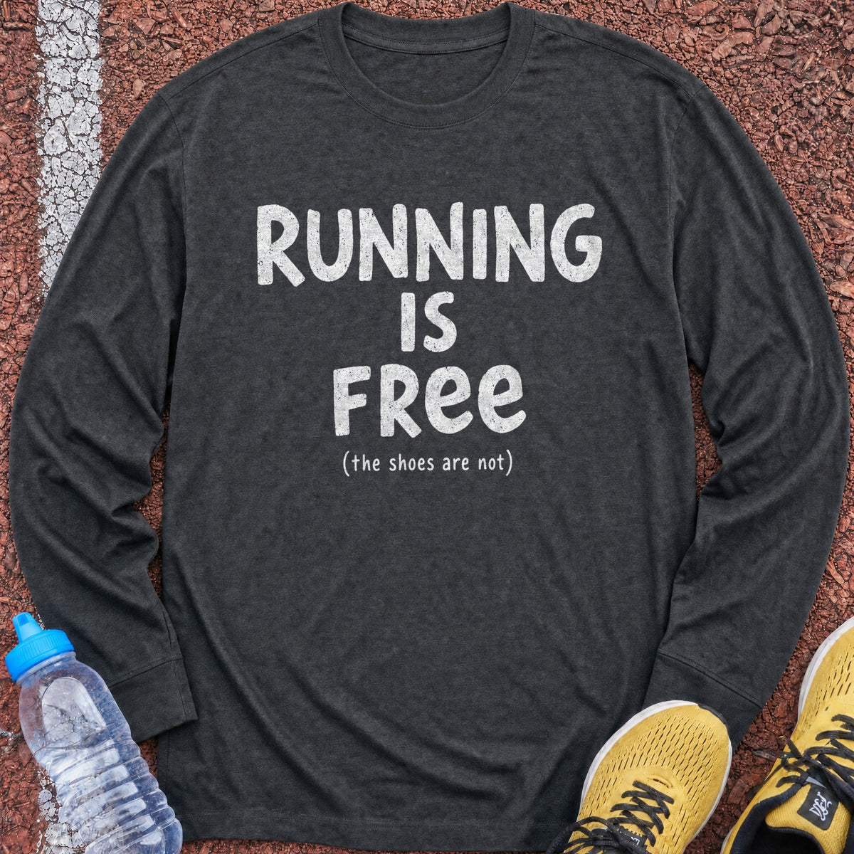 Running Is Free Long Sleeve - Dark Heather