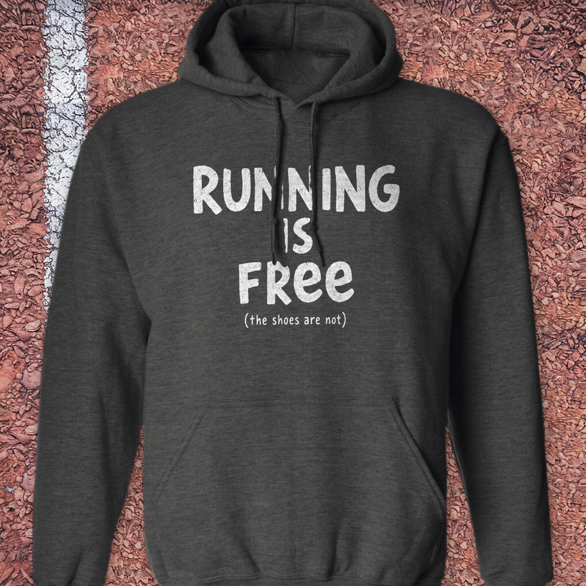 Running Is Free Hoodie - Dark Heather