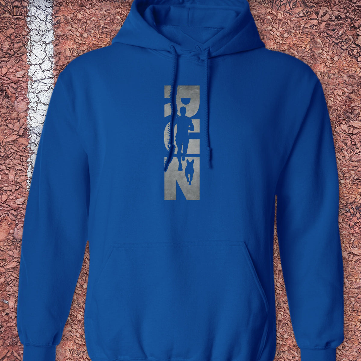 Running Man and Dog Hoodie - Royal