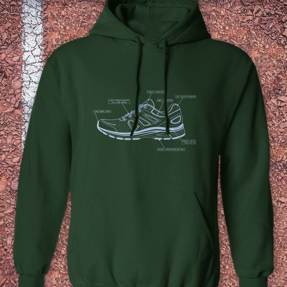 Shoe Blueprint Hoodie - Forest Green