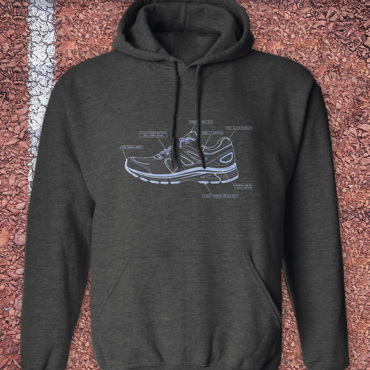 Shoe Blueprint Hoodie - Dark Heather