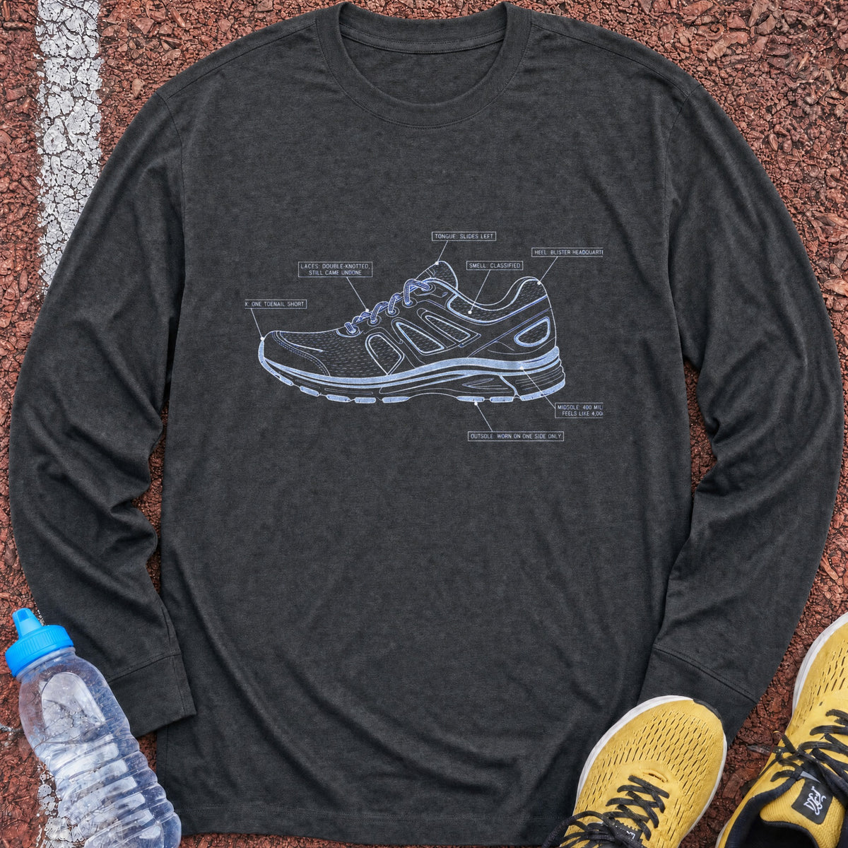 Shoe Blueprint Long Sleeve - Dark Heather