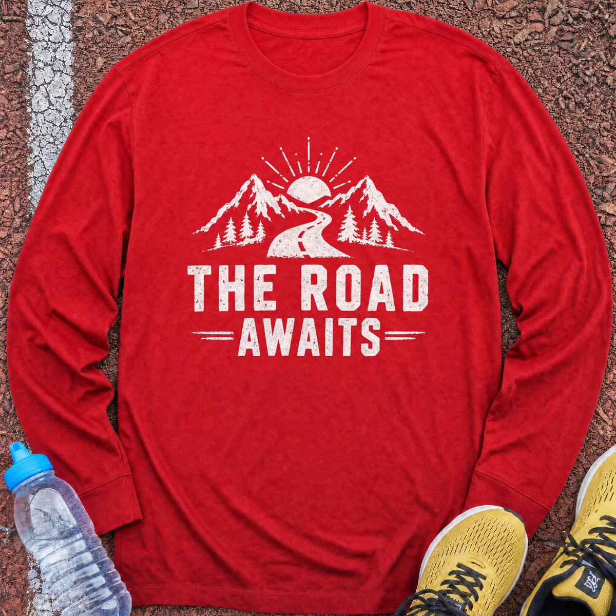 The Road Awaits Long Sleeve - Red