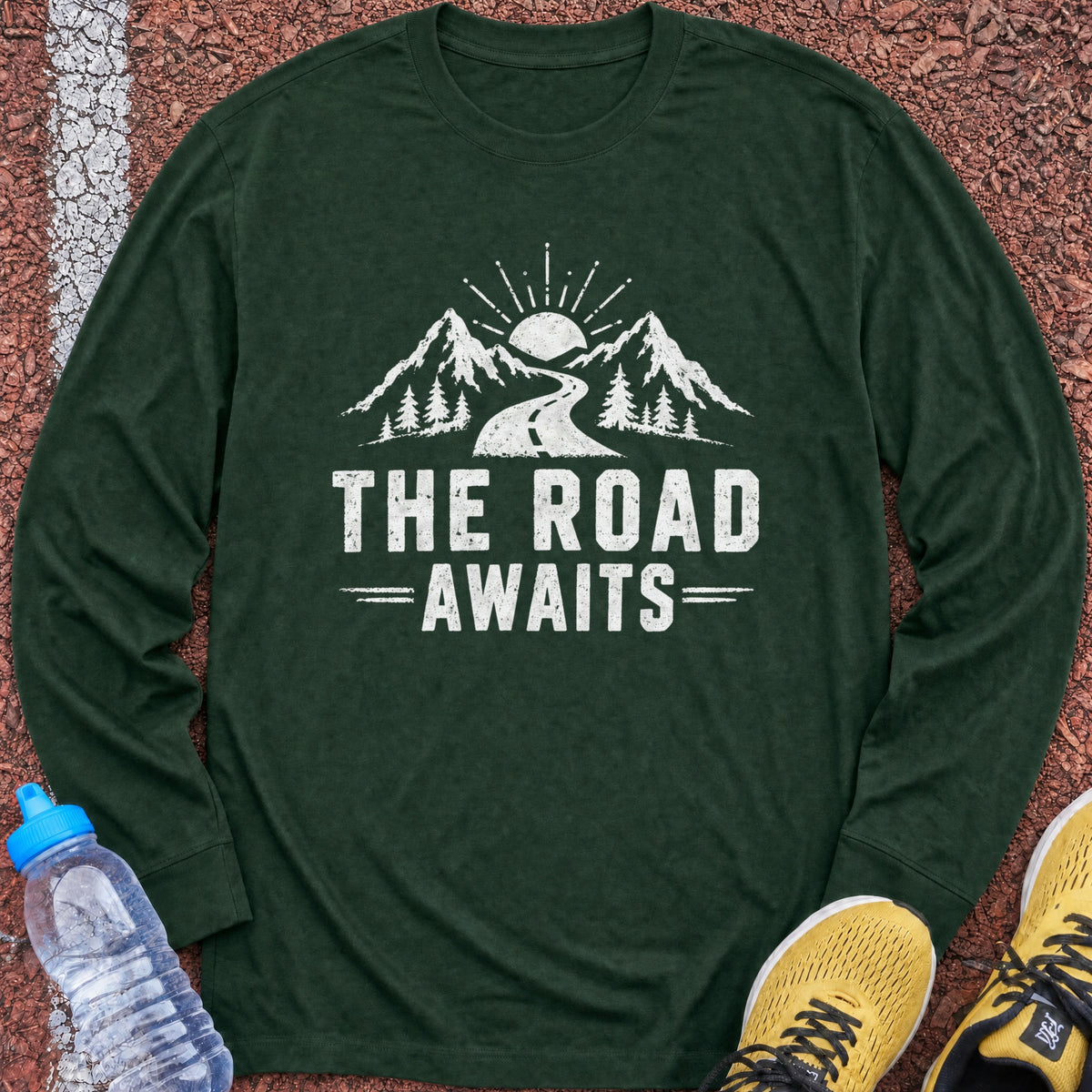 The Road Awaits Long Sleeve - Forest Green