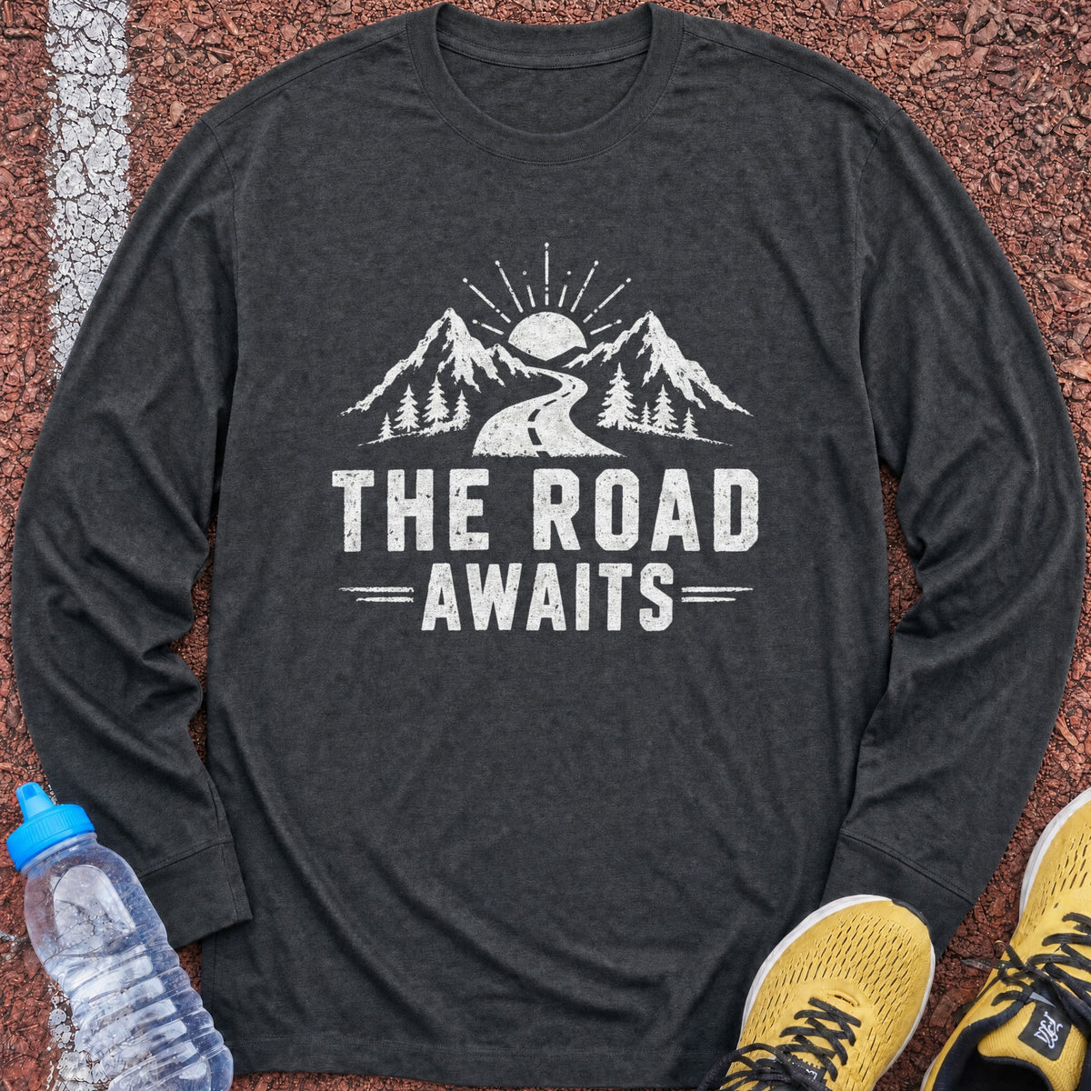 The Road Awaits Long Sleeve - Dark Heather