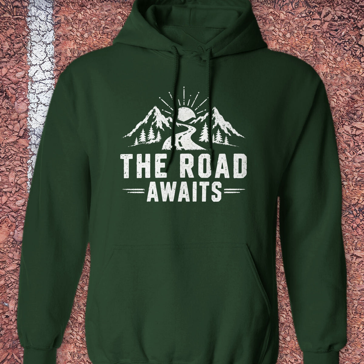 The Road Awaits Hoodie - Forest Green