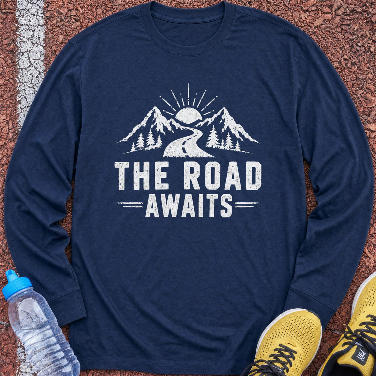 The Road Awaits Long Sleeve - Navy