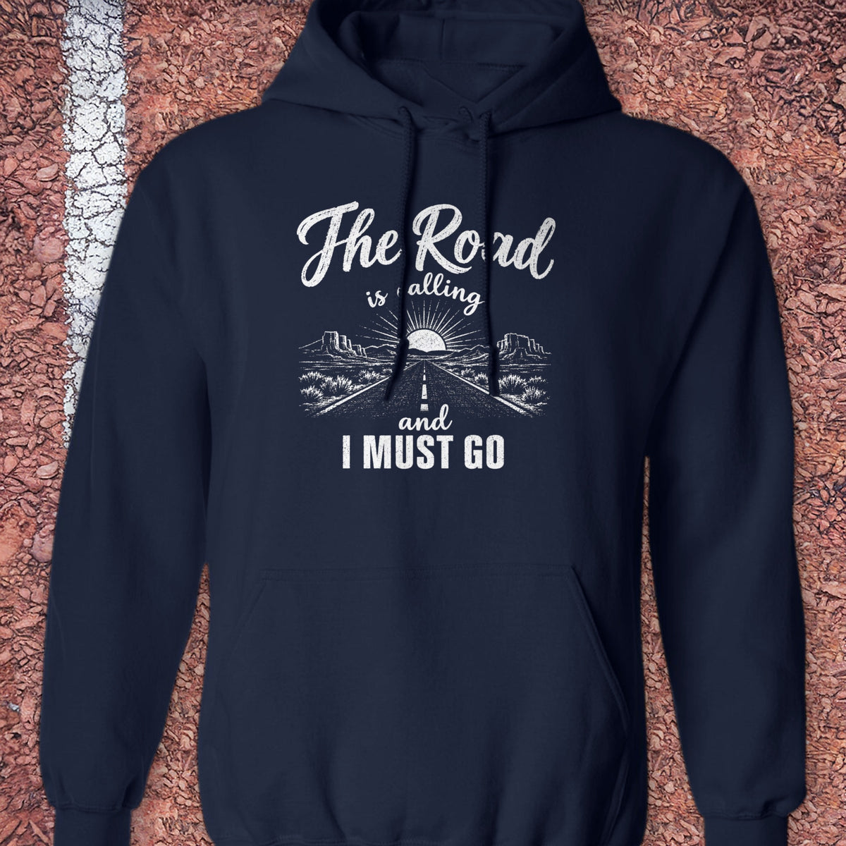 The Road Is Calling Hoodie - Navy