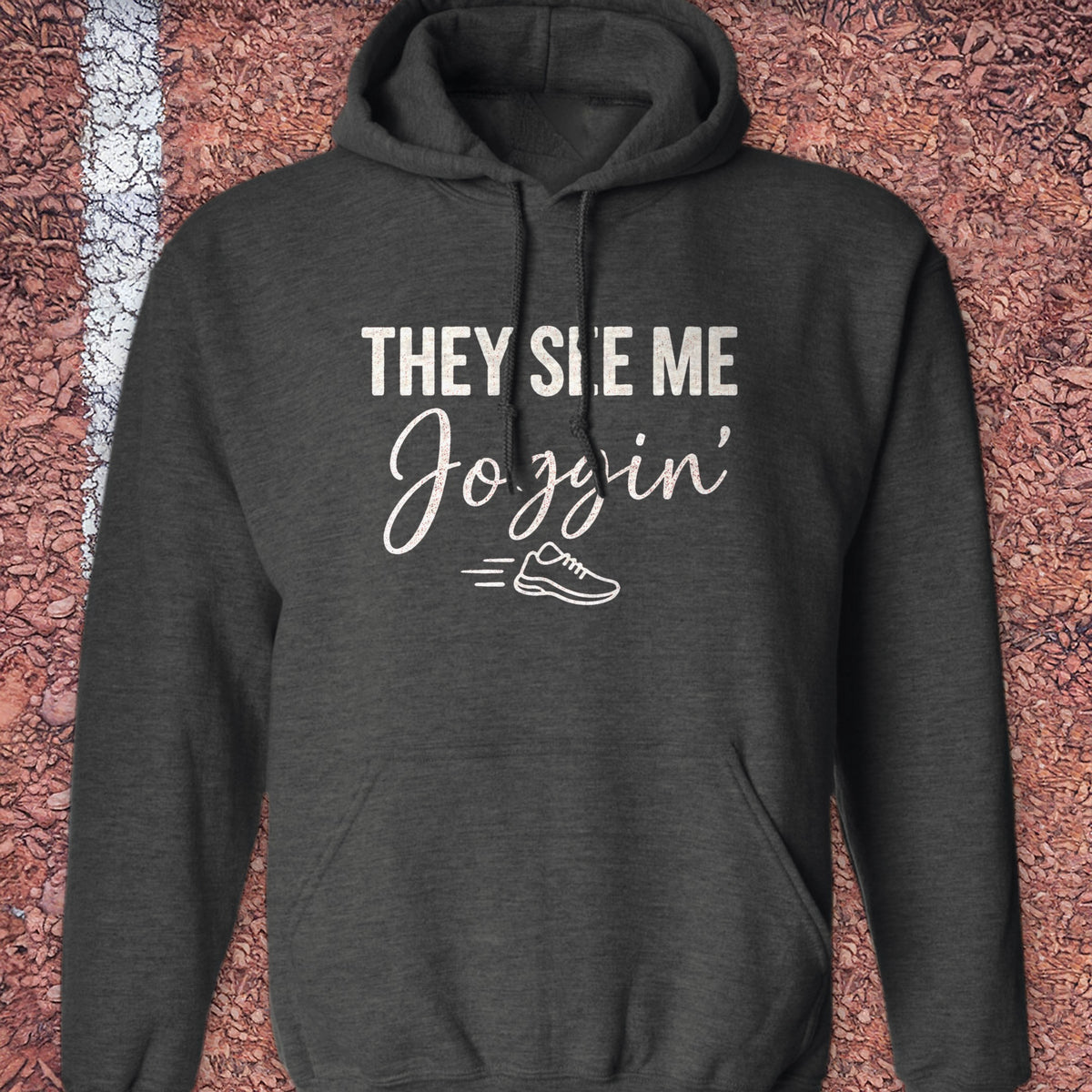 They See Me Joggin Hoodie - Dark Heather