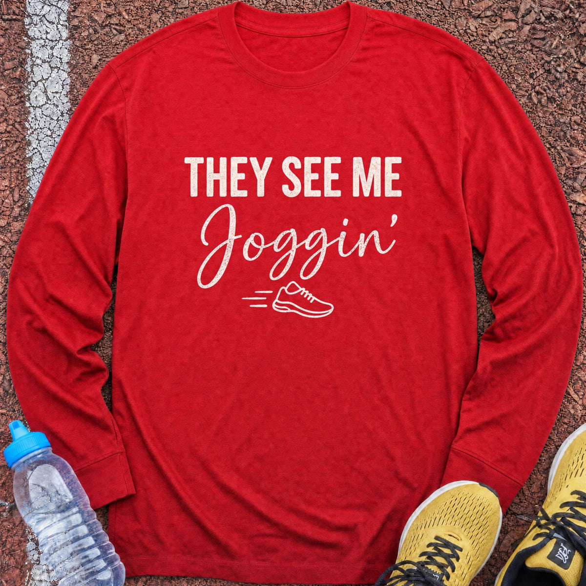 They See Me Joggin Long Sleeve - Red