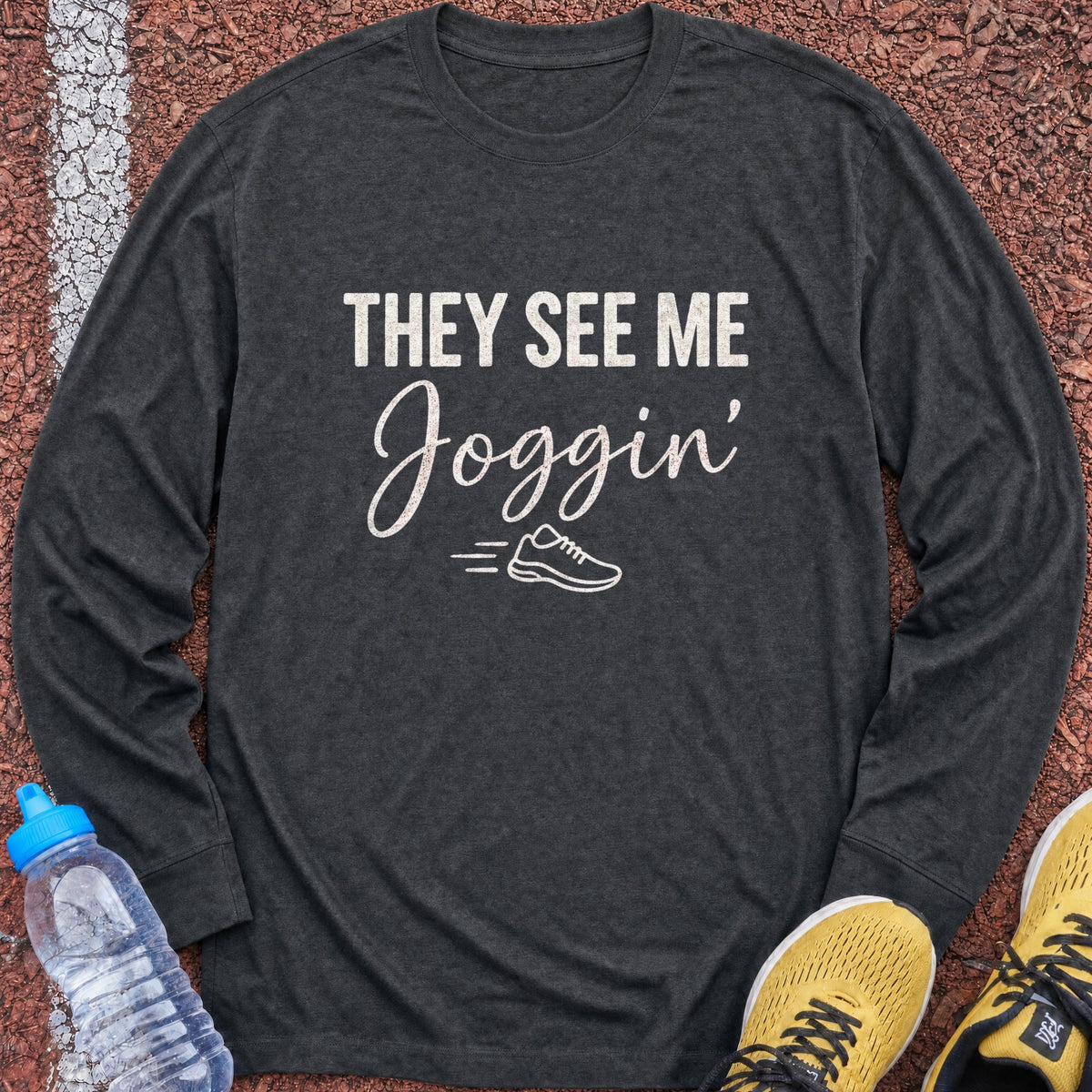 They See Me Joggin Long Sleeve - Dark Heather