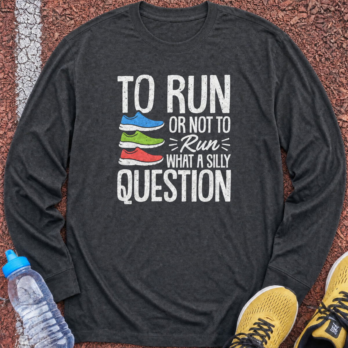 To Run or Not to Run Long Sleeve - Dark Heather
