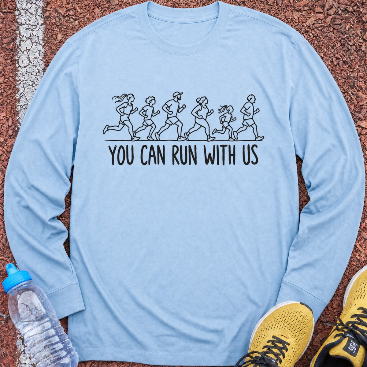You Can Run With Us Long Sleeve - Light Blue