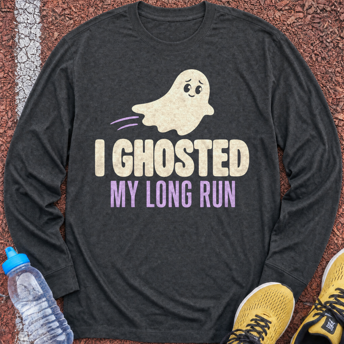 I Ghosted My Long Run Long Sleeve - Dark Heather