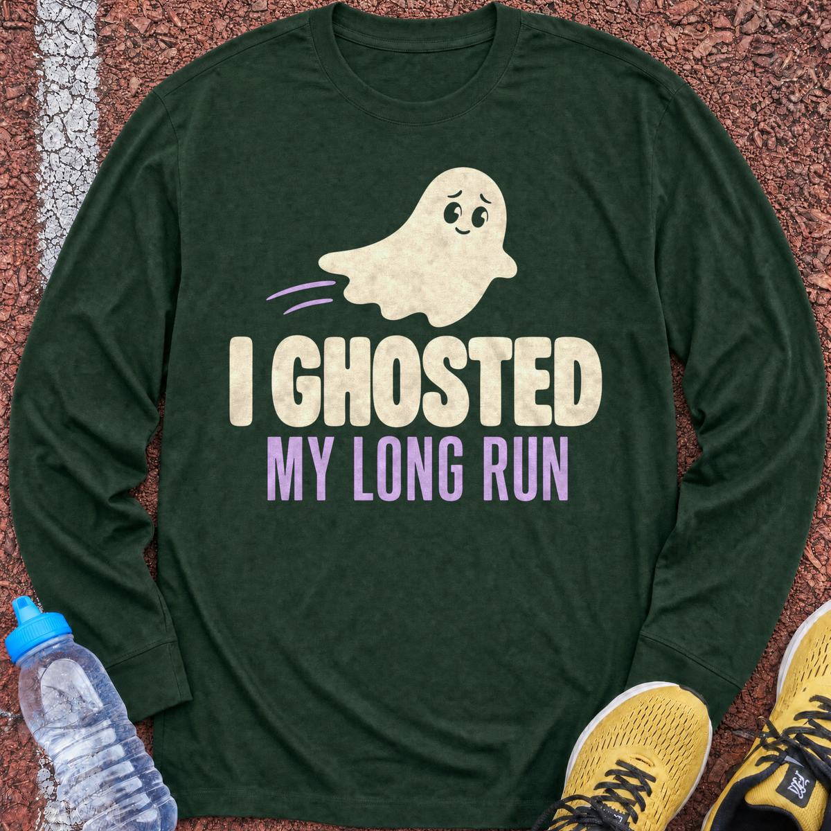 I Ghosted My Long Run Long Sleeve - Forest Green