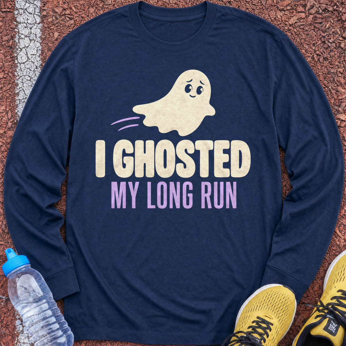 I Ghosted My Long Run Long Sleeve - Navy