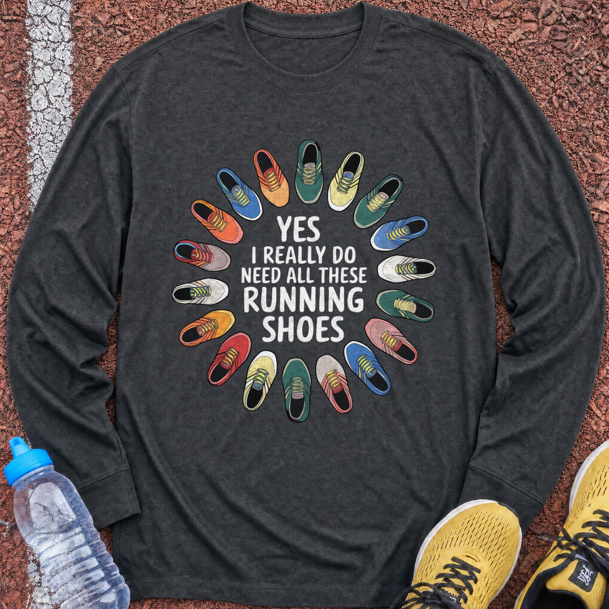 Running Shoes Long Sleeve - Dark Heather