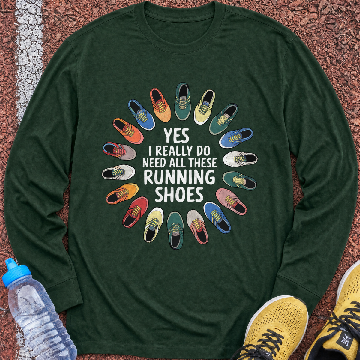Running Shoes Long Sleeve - Forest Green