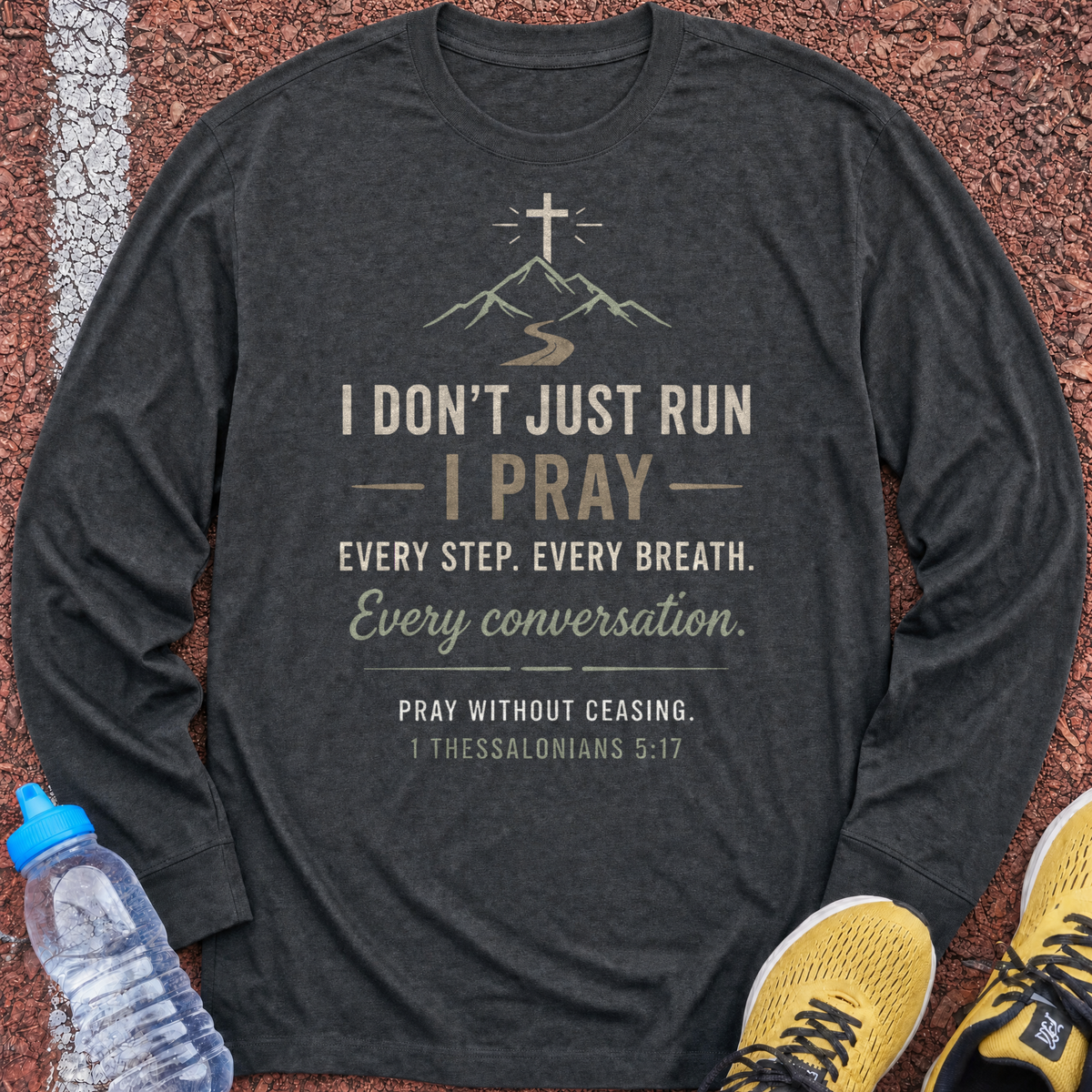 I Pray Long Sleeve - Dark Heather