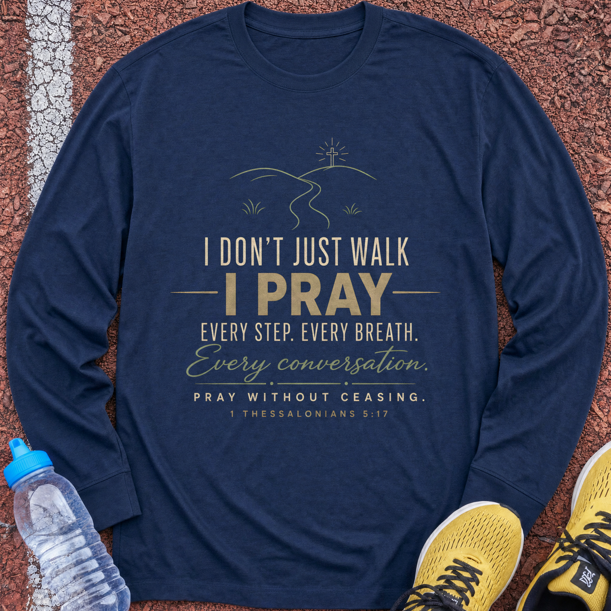 I Walk I Pray Long Sleeve - Navy
