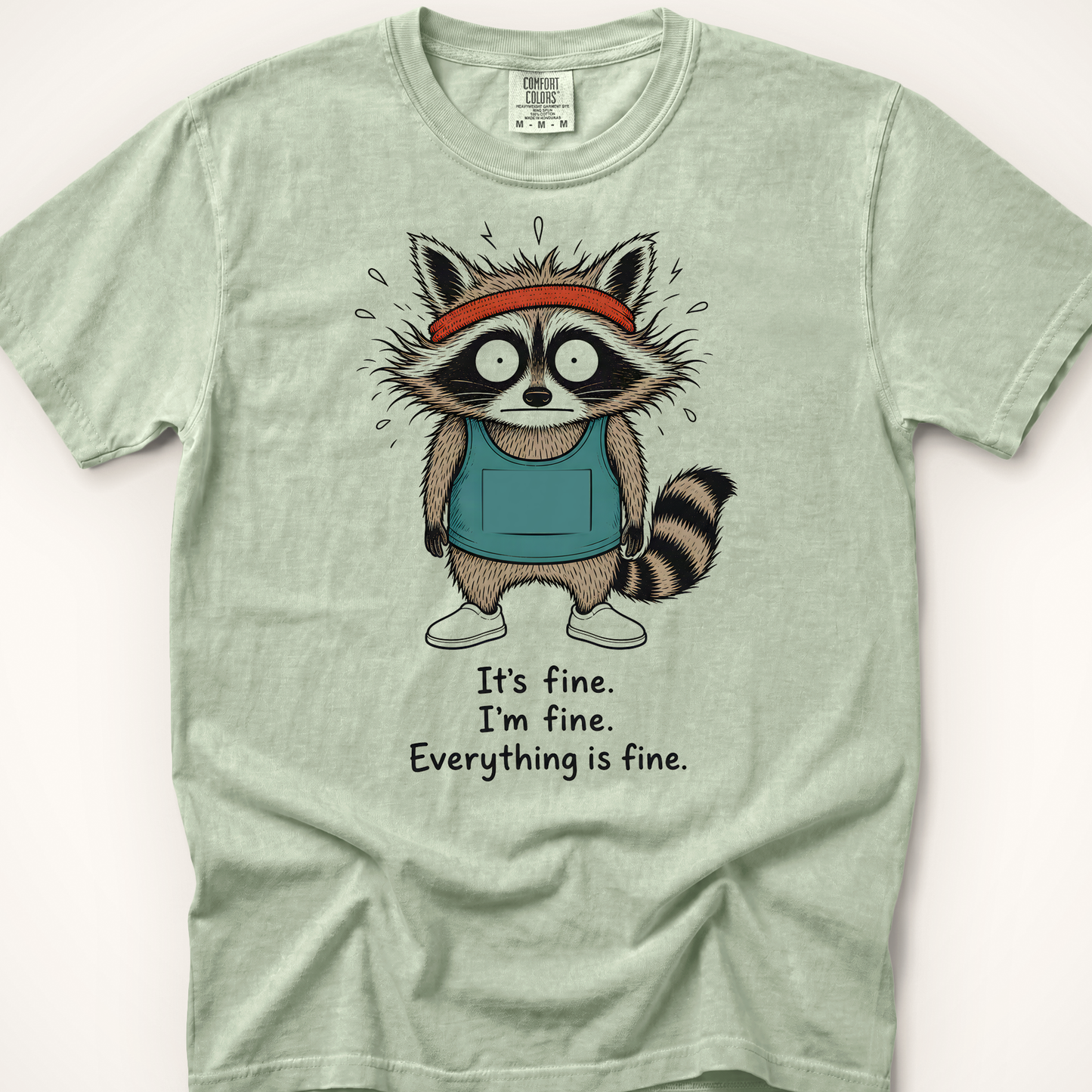 It's Fine Raccoon T-Shirt - Bay