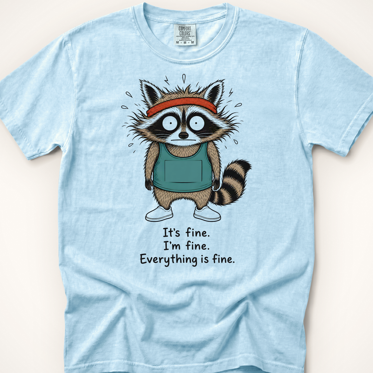 It's Fine Raccoon T-Shirt - Chambray