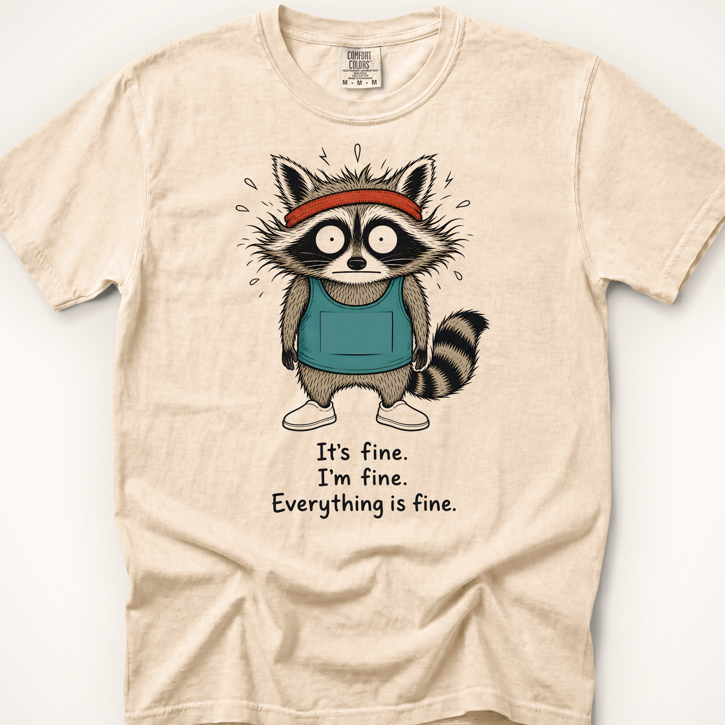 It's Fine Raccoon T-Shirt - Ivory