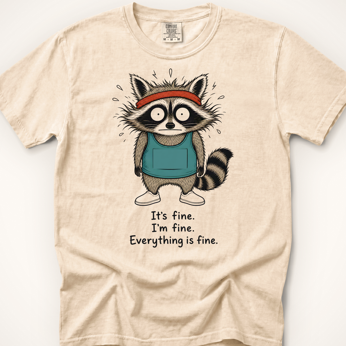 It's Fine Raccoon T-Shirt - Ivory