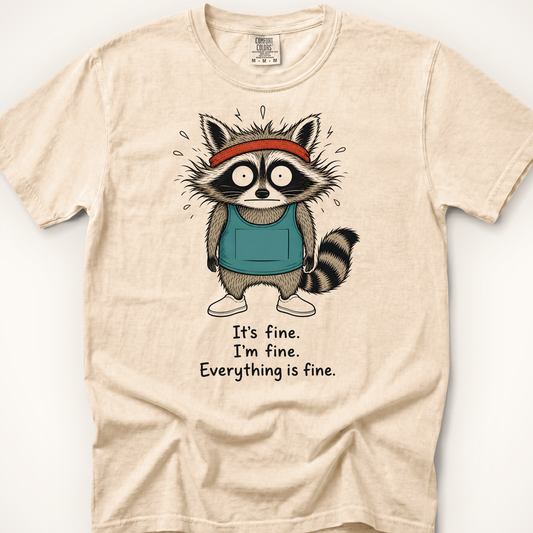 It's Fine Raccoon T-Shirt - Ivory