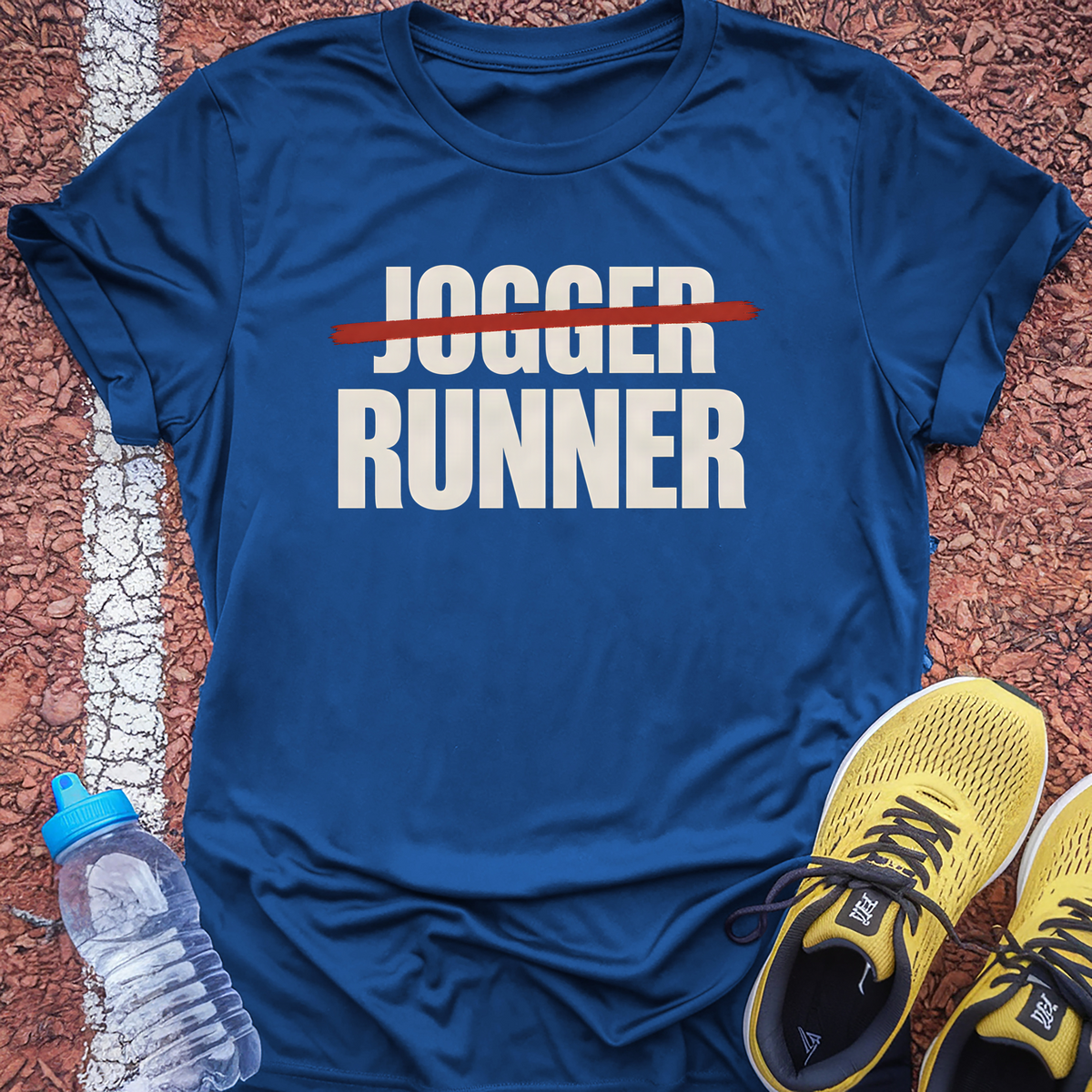Jogger Struck Through Runner T-Shirt - Royal