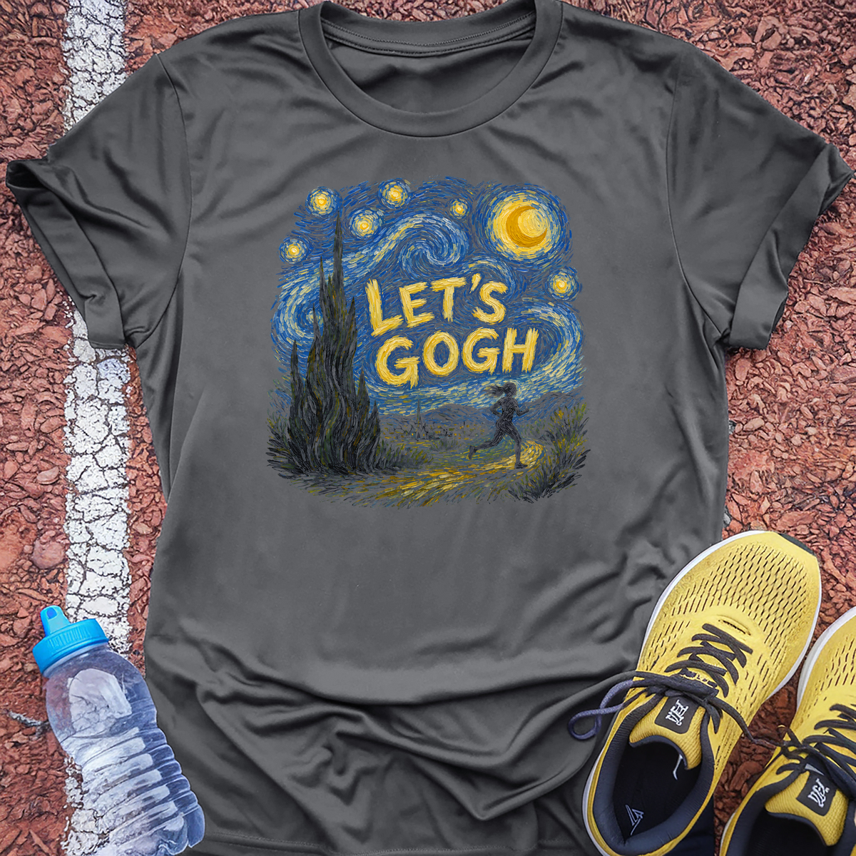 Let's Gogh T-Shirt - Charcoal