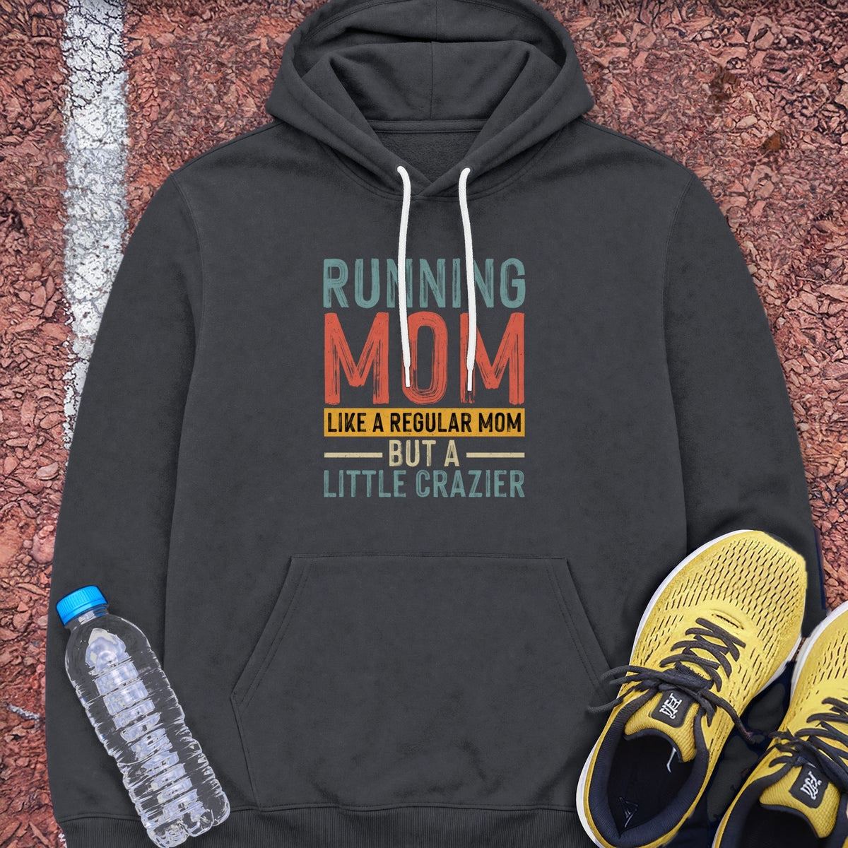 Running Mom Hoodie - Dark Heather