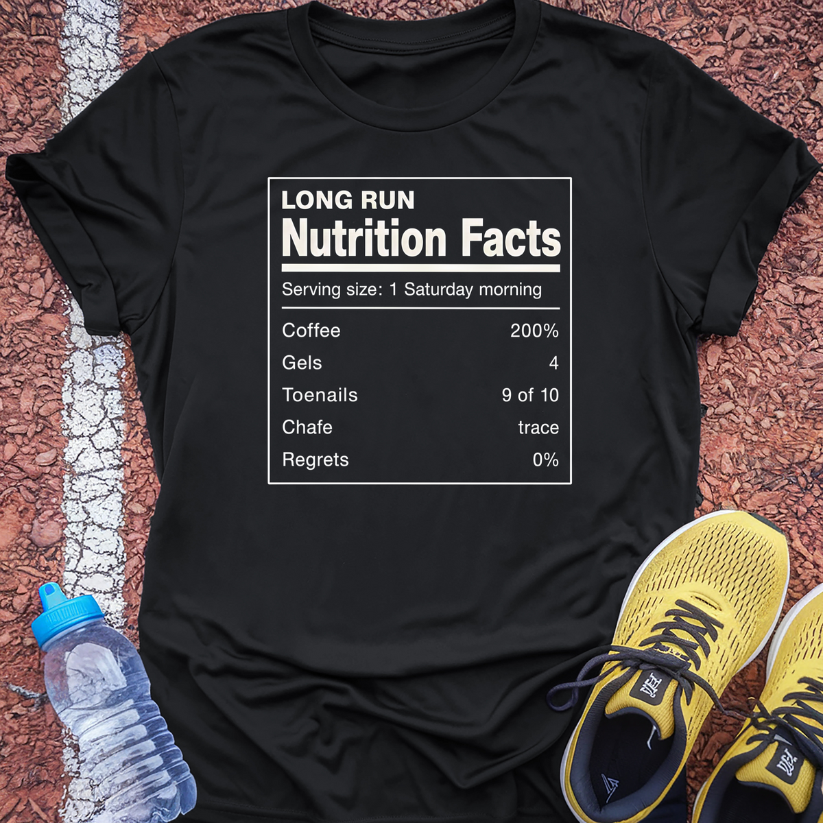 Long Run Nutrition Facts T-Shirt - Black