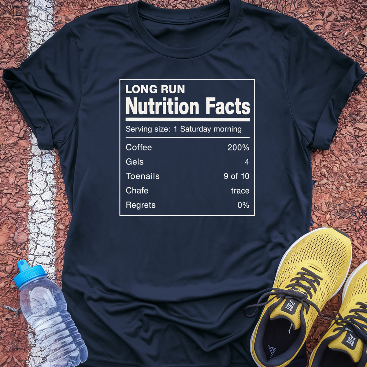 Long Run Nutrition Facts T-Shirt - Navy
