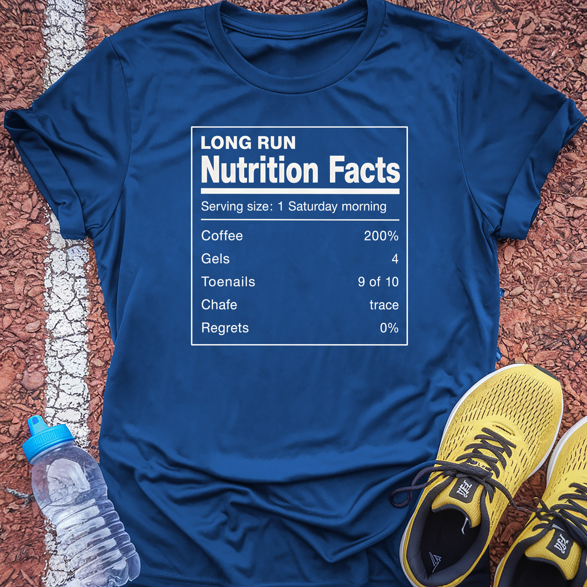 Long Run Nutrition Facts T-Shirt - Royal