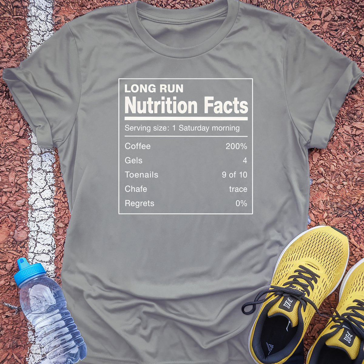 Long Run Nutrition Facts T-Shirt - Sport Grey