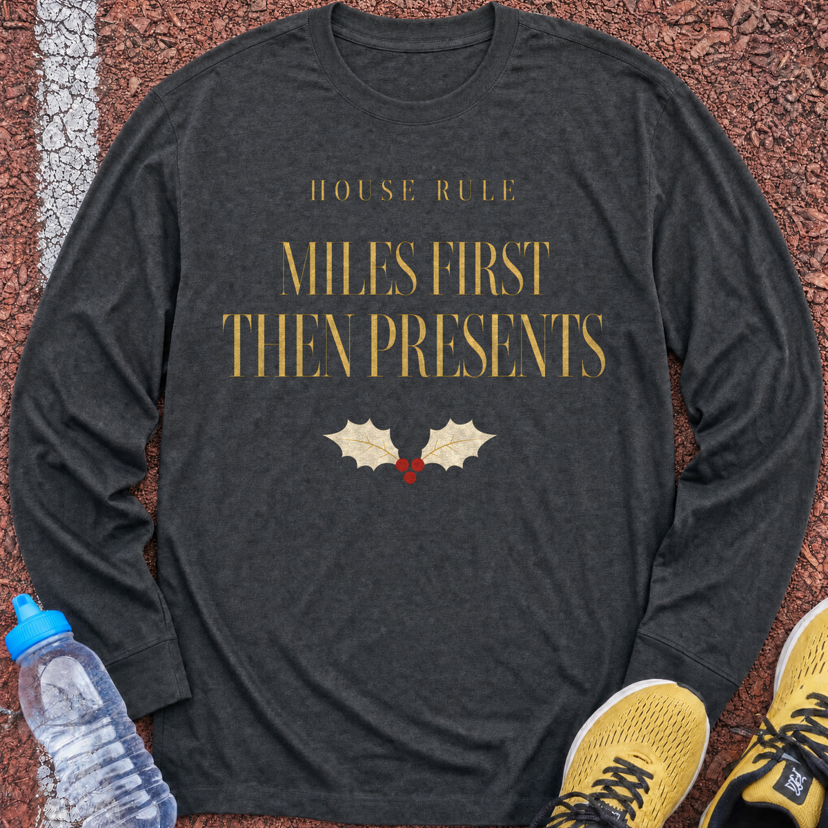 Miles First Then Presents Long Sleeve - Dark Heather