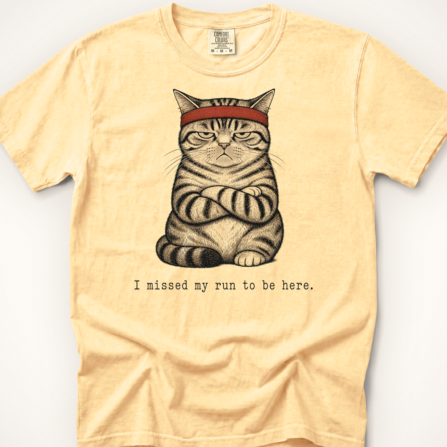 Missed My Run Cat T-Shirt - Butter