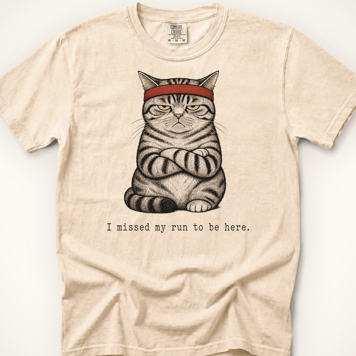 Missed My Run Cat T-Shirt - Ivory