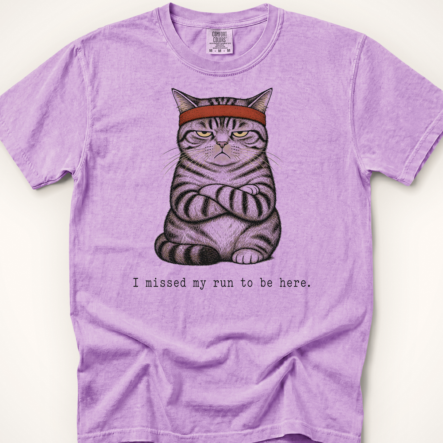 Missed My Run Cat T-Shirt - Orchid