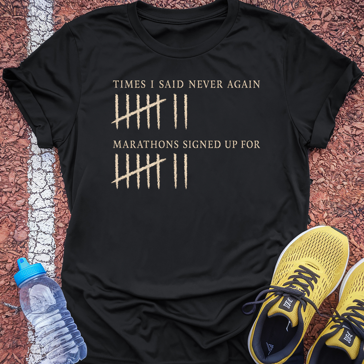 Never Again Tally T-Shirt - Black